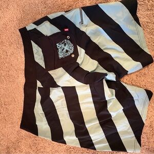 Dixxon Striped Black and Light Blue Board Shorts